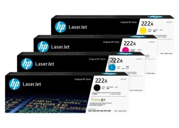 Juego De Tóner Hp 222A Color Negro Cyan Magenta Amarillo, Para Impresoras Hp LaserJet Pro 3203dw / 3204dw / MFP 3303fdw / 3288dw / 3388fdw / 3388sdw.