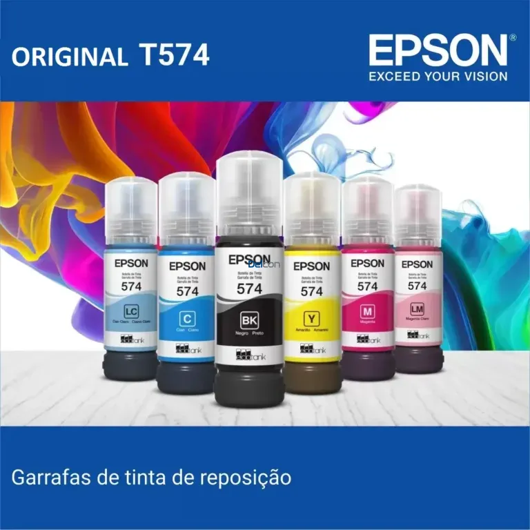 Botellas De Tintas Epson 574 EcoTank L8050 / L18050 Color Negro / Cyan / Magenta / Amarillo / Cian Claro / Claro Magenta