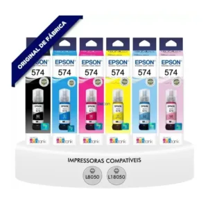 Botellas De Tintas Epson 574 EcoTank L8050 / L18050 Color Negro / Cyan / Magenta / Amarillo / Cian Claro / Claro Magenta