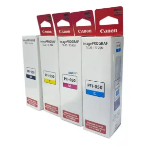 Tintas Canon PFI-050 (PFI-050BK | PFI-050C | PFI-050M | PFI-050Y) Para Canon ImagePROGRAF TC-20 / TC-20M, Color Negro Cyan Magenta Amarillo.