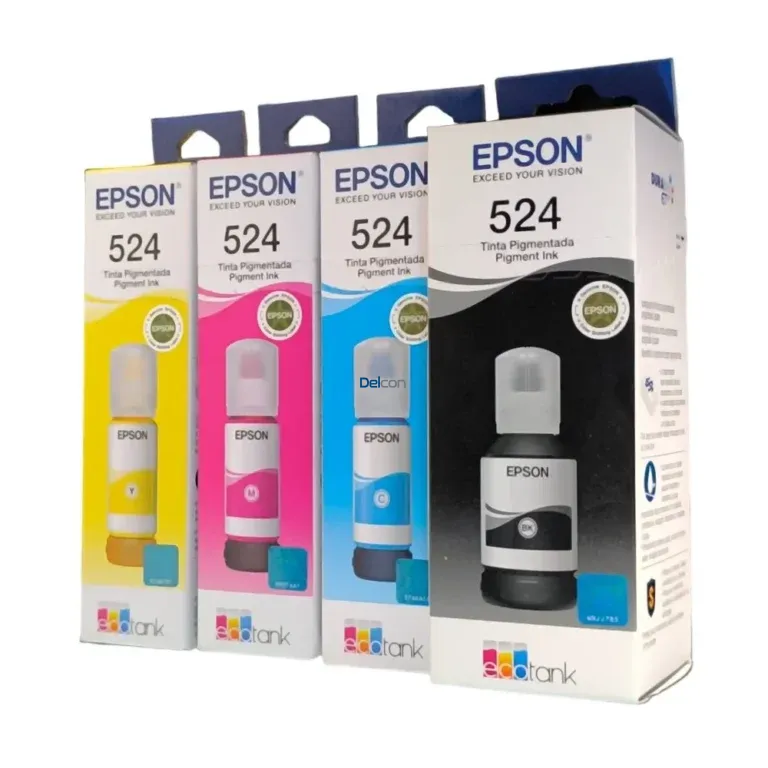 Tintas Epson 524 [T524120-AL] [T524220-AL] [T524320-AL] [T524420-AL] Para Impresoras Epson EcoTank L15150 / L15160, Color Negro Cyan Magenta Amarillo.