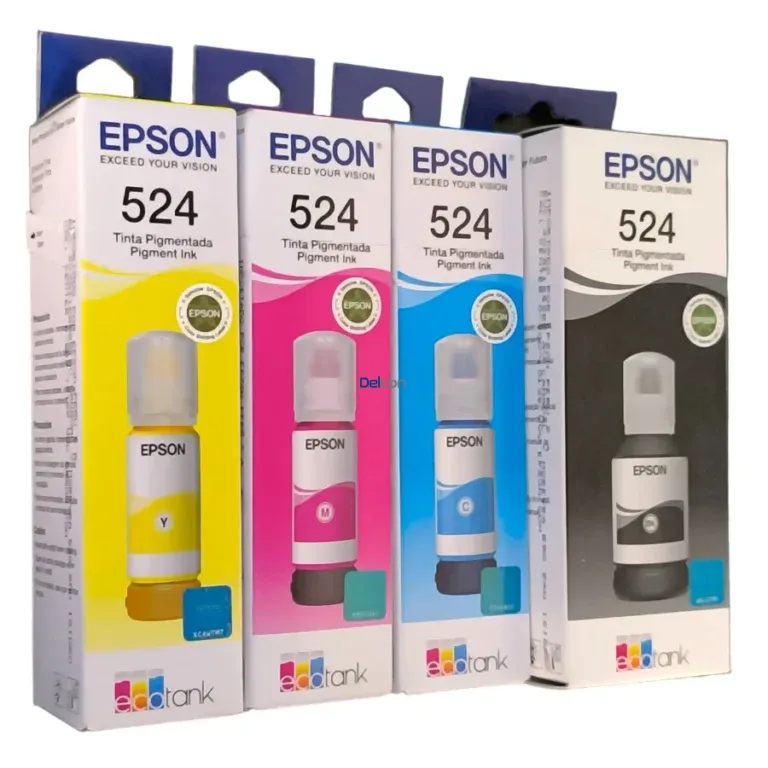 Tintas Epson 524 [T524120-AL] [T524220-AL] [T524320-AL] [T524420-AL] Para Impresoras Epson EcoTank L15150 / L15160, Color Negro Cyan Magenta Amarillo.