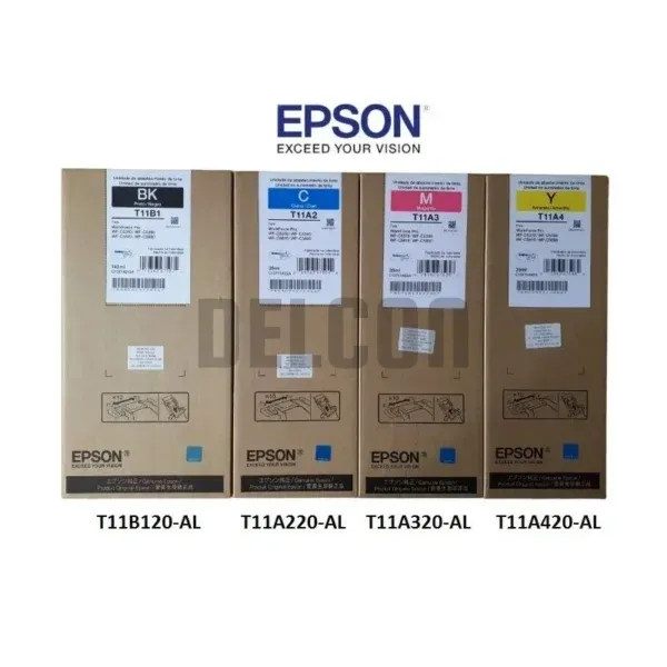 Tinta Epson T11B1 | T11A2 | T11A3 | T11A4, Negro Cyan Magenta Amarillo, Para Epson WorkForce Pro WF-C5310 / WF-C5390 / WF-C5810 / WF-C5890 / WF-C5891 Series.