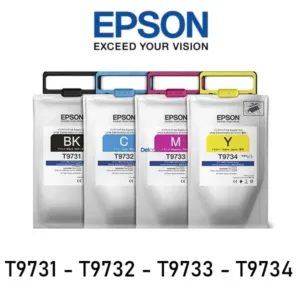 Juego De Tintas Epson T973 | T9731 | T9732 | T9733 | T9734 Color Negro Cyan Magenta Amarillo, Para Impresoras Epson WorkForce Pro WF-C869R Series.