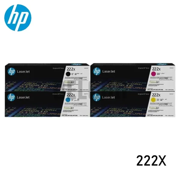 Juego De Tóner Hp 222X Color Negro Cyan Magenta Amarillo, Para Impresoras Hp LaserJet Pro 3203dw / 3204dw / MFP 3303fdw / 3288dw / 3388fdw / 3388sdw.