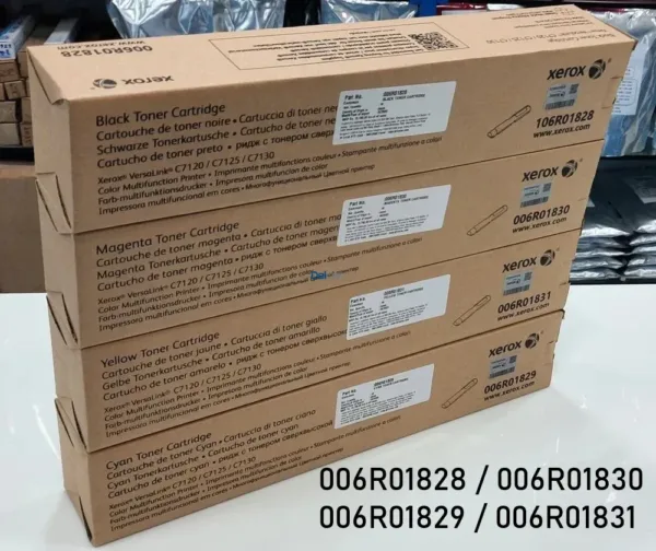 Cartuchos De Toner Xerox Versalink C7120 / C7125 / C7130 Color Negro Cyan Magenta Amarillo, Part Number: 006R01828 / 006R01829 / 006R01830 / 006R01831.